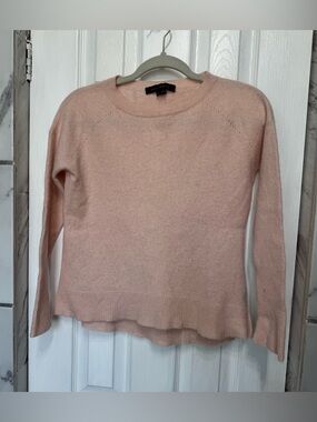 Skull Cashmere Light Pink White Lightning Bolt Crewneck Sweater Women’s XS
